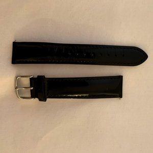 MICHELE Watch Band - 18mm Black Patent Leather